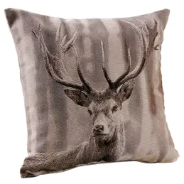 Coussin cerf en coton et polyester (Lot de 2)