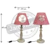 Lampe à poser en bois et coton rouge