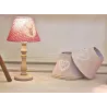 Lampe à poser en bois et coton rouge