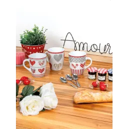 Mug en grès coeur rouge