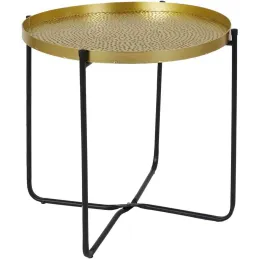 Table d'appoint en métal martelé Alia 50 cm