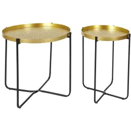 Table d'appoint en métal martelé Alia 50 cm