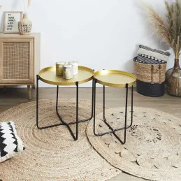 Table d'appoint en métal martelé Alia 50 cm