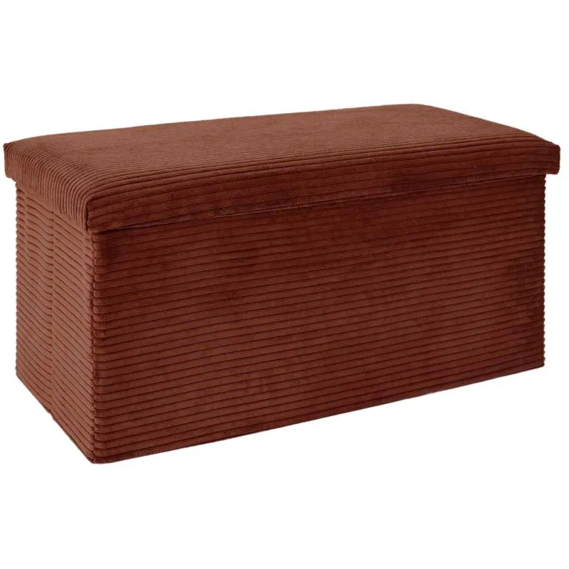 Coffre banc pliable en velours côtelé Scott