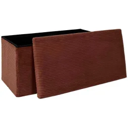 Coffre banc pliable en velours côtelé Scott