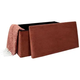 Coffre banc pliable en velours côtelé Scott