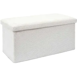Coffre banc pliable en velours côtelé Scott
