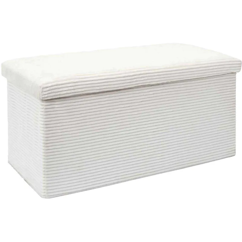 Coffre banc pliable en velours côtelé Scott