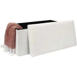 Coffre banc pliable en velours côtelé Scott