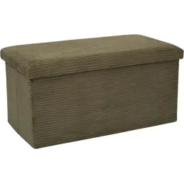 Coffre banc pliable en velours côtelé Scott