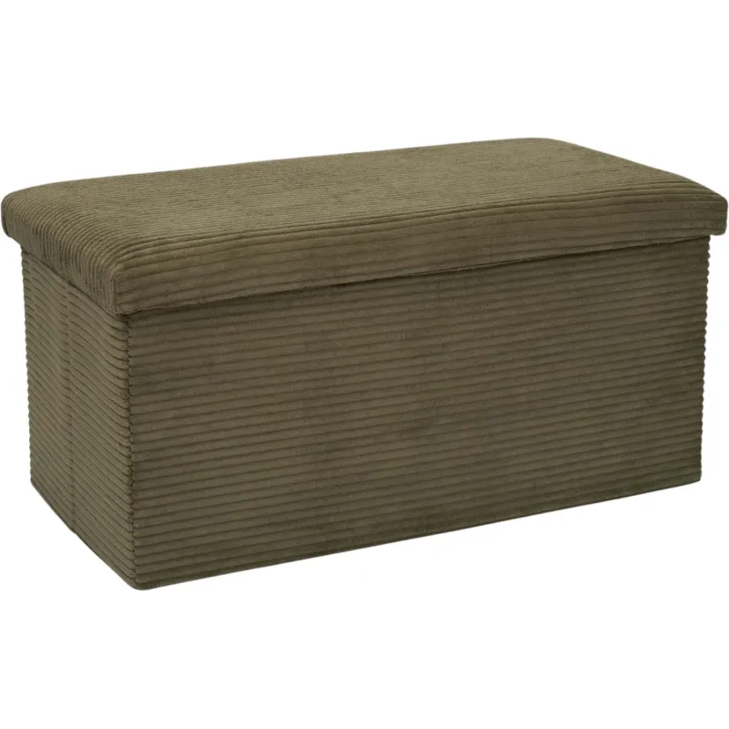Coffre banc pliable en velours côtelé Scott