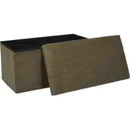 Coffre banc pliable en velours côtelé Scott