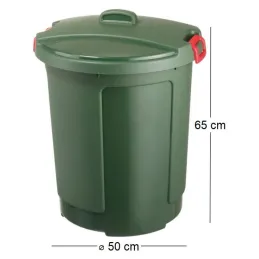 Poubelle de jardin couvercle et poignées 75 L Megano