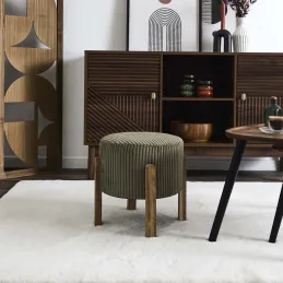 Tabouret en velours côtelé Scott
