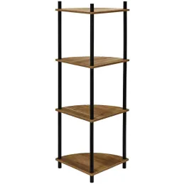 Etagère d'angle 4 niveaux en mdf imitation acacia