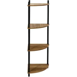 Etagère d'angle 4 niveaux en mdf imitation acacia