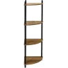 Etagère d'angle 4 niveaux en mdf imitation acacia