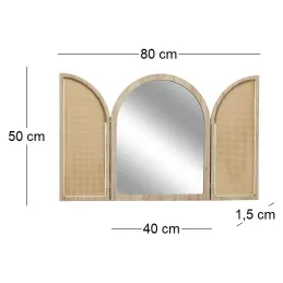 Miroir à volets en mdf et canage Bali