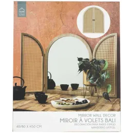 Miroir à volets en mdf et canage Bali