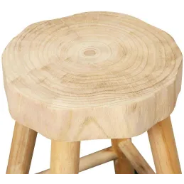 Tabouret en bois de paulownia Harald