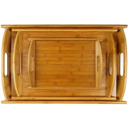 Plateau en bambou (Lot de 3)