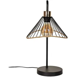 Lampe à poser avec abat-jour en rotin