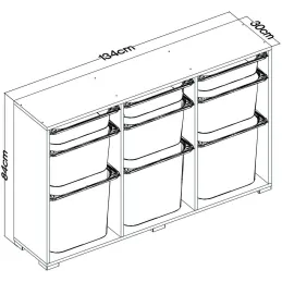 Meuble de rangement 8 tiroirs Bofi