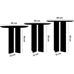 Ensemble de 3 tables d'appoint Leo