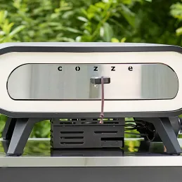 Four à pizza au gaz rotatif avec thermomètre intégré et porte
