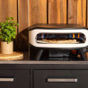 Four à pizza au gaz rotatif avec thermomètre intégré et porte