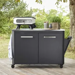 Cuisine extérieure double avec 2 portes et 4 roulettes
