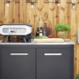 Cuisine extérieure double avec 2 portes et 4 roulettes