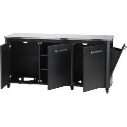 Cuisine extérieure triple avec 3 portes et 6 roulettes