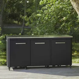 Cuisine extérieure triple avec 3 portes et 6 roulettes