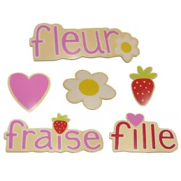 Motifs en bois Fraise (Lot de 6)