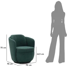 Fauteuil en tissu Torino 70 x 72 x 75 cm