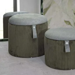 Pouf avec rangement intégré Bolzano (Set de 2)