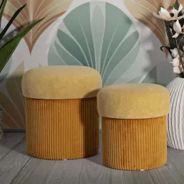Pouf avec rangement intégré Aspen (Set de 2)