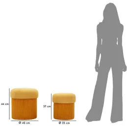 Pouf avec rangement intégré Aspen (Set de 2)