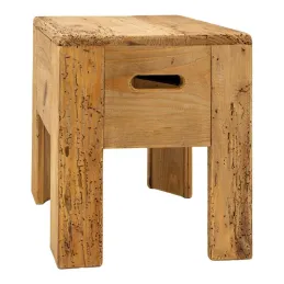 Tabouret carré pin recyclé – Rewood
