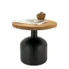 Table d'appoint en pin et pied en métal 