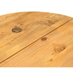 Table d'appoint en pin et pied en métal 