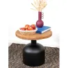 Table d'appoint en pin et pied en métal 