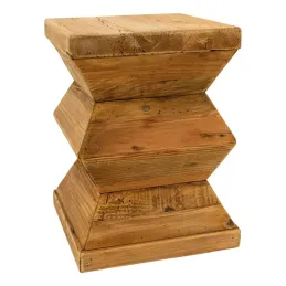 Bout de canapé totem en pin recyclé - Rewood