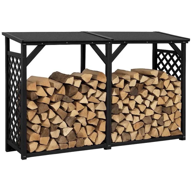 Bûcher treillis en bois Black edition