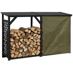 Bûcher treillis en bois Black edition