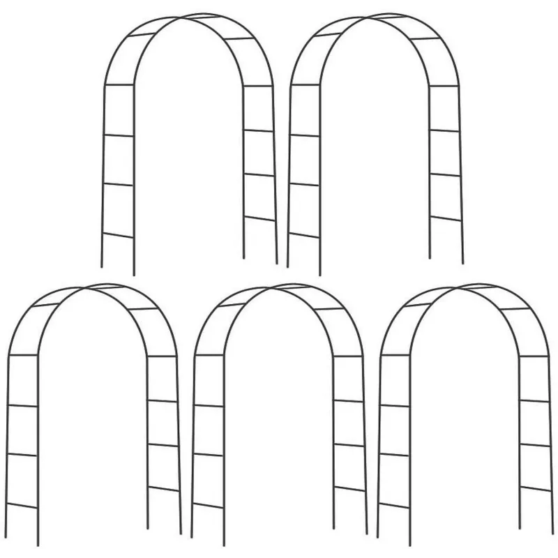 Arche de jardin noire pour plantes grimpantes 200 × 136 cm Atea