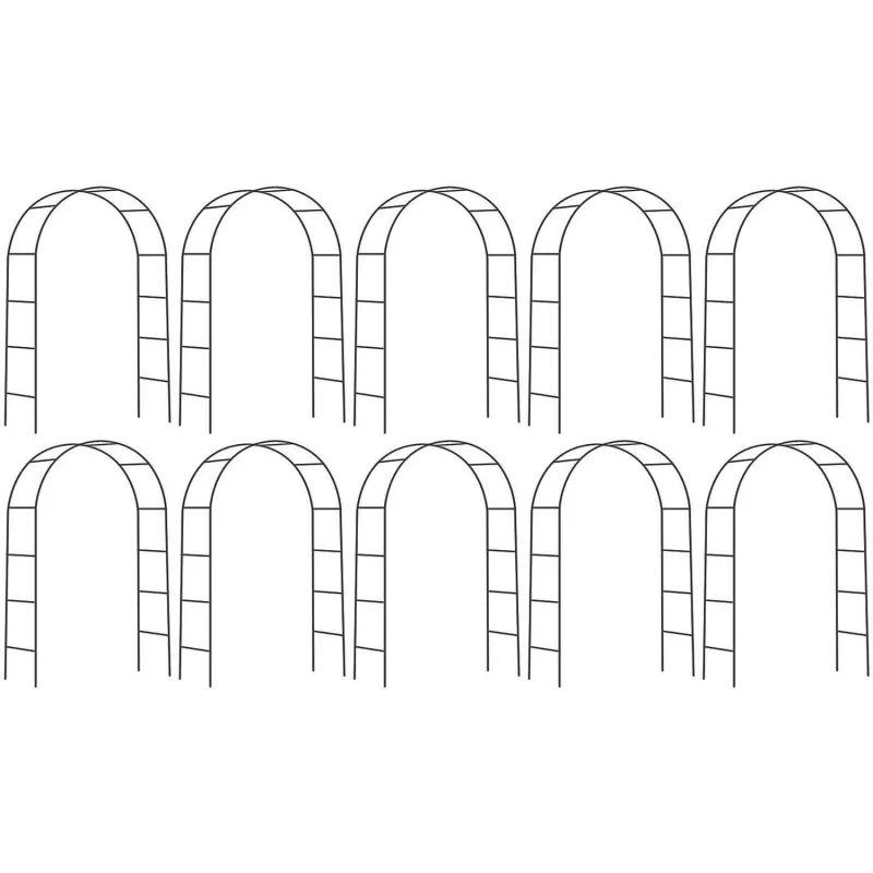 Arche de jardin noire pour plantes grimpantes 200 × 136 cm Atea
