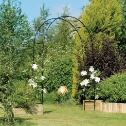 Arche de jardin noire pour plantes grimpantes 200 × 136 cm Atea