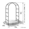 Arche de jardin noire pour plantes grimpantes 200 × 136 cm Atea
